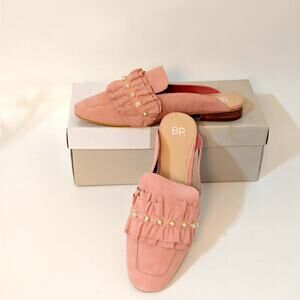 Nordstrom B.P Mandy-Lea Slip on  Low Heel Pink Suede Size 10 M